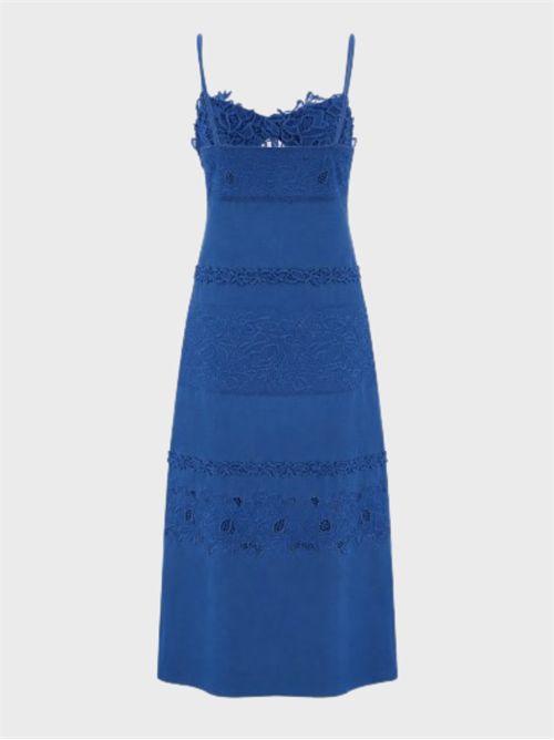 Abito lungo in lino con inserti in pizzo ERMANNO SCERVINO | D484Q615GQI64044